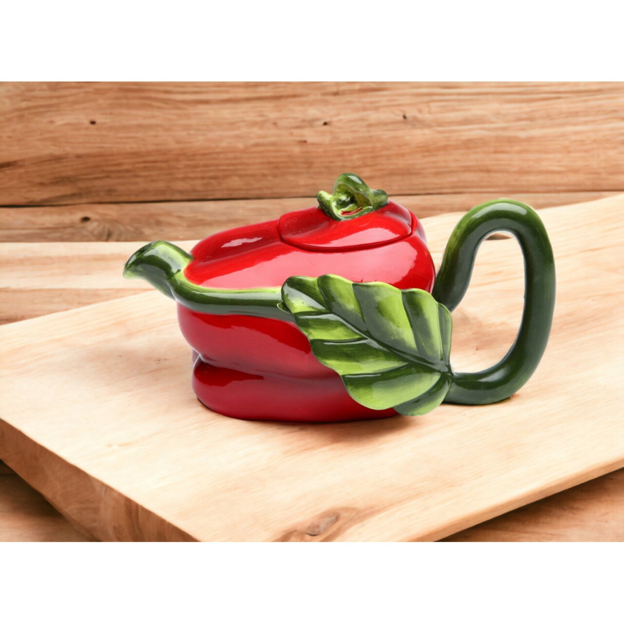 Ceramic Red Pepper Teapot, ceramic tea Kettle gift idea for Tea for tea lovers